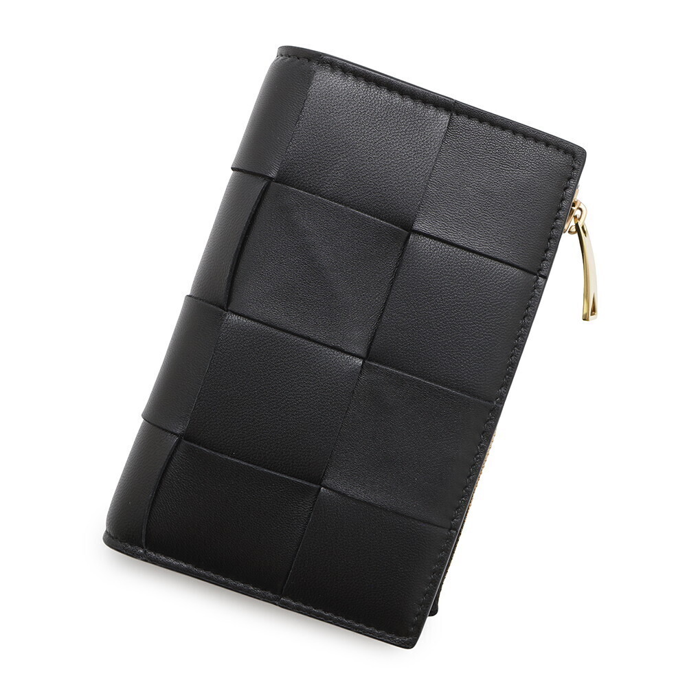 Bottega Veneta Bi fold Wallet Maxi Intrecciato Black